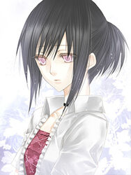  black_hair fatal_frame fatal_frame_3 female hinasaki_miku lowres ponytail purple_eyes solo yusa_tk74 