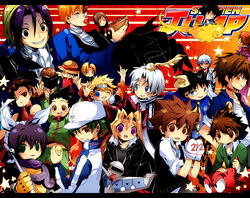  6+boys allen_walker artist_request asakura_yoh black_cat_(series) bleach blonde_hair crossover d.gray-man death_note don_patch dragon_ball dragon_ball_z duel_disk dyed_bangs echizen_ryooma gintama hikaru_no_go himura_kenshin houshin_engi ichigo_100_percent katekyo_hitman_reborn! kobayakawa_sena kurosaki_ichigo majin_tantei_nougami_neuro male_focus monkey_d._luffy muhyo_to_rouji_no_mahouritsu_soudan_jimusho multiple_boys multiple_crossover muto_yugi naruto naruto_(series) nougami_neuro one_piece photoshop_(medium) rurouni_kenshin sakata_gintoki sawada_tsunayoshi shaman_king shindou_hikaru son_goku taikoubou tennis_no_ouji-sama toujou_aya train_heartnet uzumaki_naruto yagami_light yu-gi-oh! yu-gi-oh!_duel_monsters 