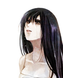  bad_id bad_pixiv_id black_hair breasts female isu_(artist) long_hair original small_breasts solo tank_top tears 