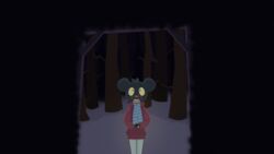  anthro buckteeth camera cave clothed clothing fully_clothed hi_res hoodie lori_meyers love_in_the_woods mammal mouse murid murine night_in_the_woods plant rodent scarf skullgoat777 solo teeth topwear tree whiskers 