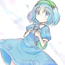  ? backpack bad_id bad_pixiv_id bag female hair_bobbles hair_ornament haruno_tomoya kawashiro_nitori sketch solo touhou twintails two_side_up 