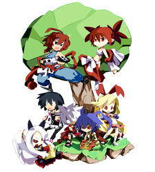  3boys 4girls adell_(disgaea) almaz_von_almadine_adamant alternate_costume antenna_hair aurum_(disgaea) aurum_(disgaea)_(cosplay) bad_id bad_pixiv_id black_hair black_sclera blonde_hair blue_eyes blue_hair colored_sclera cosplay crossdressing demon_boy demon_girl disgaea etna_(disgaea) fallen_angel faux_figurine flonne flonne_(fallen_angel) glasses hair_ribbon horns jennifer_(disgaea) jennifer_(disgaea)_(cosplay) kurokoge013 laharl makai_senki_disgaea makai_senki_disgaea_2 makai_senki_disgaea_3 mao_(disgaea) multiple_boys multiple_girls phantom_kingdom pram_(phantom_kingdom) raspberyl raspberyl_(cosplay) red_eyes red_hair red_sclera ribbon ronin_(disgaea) ronin_(disgaea)_(cosplay) rozalin rozalin_(cosplay) white_hair yukimaru_(disgaea) yukimaru_(disgaea)_(cosplay) 