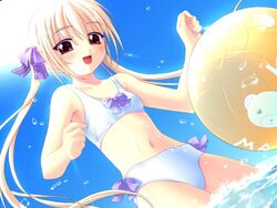  bikini duplicate female game_cg hatsukoi jpeg_artifacts lolicon non-web_source nonohara_miki shiina_yusumi solo swimsuit 