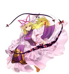  bad_id bad_pixiv_id blonde_hair female gap_(touhou) hair_ribbon hat hat_ribbon highres komio_(do@ho) long_hair red_eyes ribbon solo touhou umbrella yakumo_yukari yin_yang 