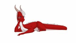  2017 animated axis_(character) dragon feral fur furred_dragon furred_scalie horn looking_at_viewer loop mythological_creature mythological_scalie mythology raota reptile scalie short_playtime simple_background solo tail white_background 