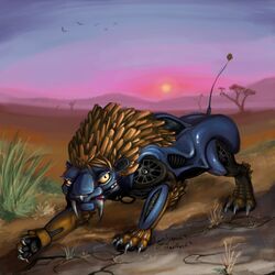  1:1 africa amethystbeetle avoid_posting car careature claws digital_media_(artwork) extinct fangs felid feral grass living_machine looking_at_viewer machine male mammal monster outside plant prehistoric_species robot saber-toothed_tiger sabertooth_(anatomy) savanna solo teeth vehicle 