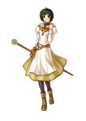  absurdres black_hair brown_eyes dress fire_emblem fire_emblem:_akatsuki_no_megami highres kita_senri laura laura_(fire_emblem) official_art pantyhose staff transparent_png 