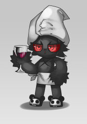  absurd_res alcohol anthro beverage clothing container cup dark_rabbit_(bloody_bunny) drinking_glass footwear glass glass_container glass_cup hi_res lagomorph leporid male mammal rabbit red_eyes sd5db6 shoes slippers solo towel towel_on_head wine wine_glass 