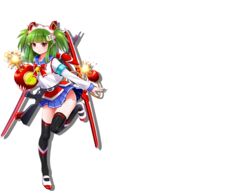  beatmania_iidx black_thighhighs blue_skirt blunt_bangs blush bomb bombergirl bombergirl573 closed_mouth countdown_timer explosive female full_body fuse_tail green_hair gun hishimiya_tsugaru holding holding_bomb long_sleeves looking_at_viewer medium_hair official_art over-kneehighs pleated_skirt red_eyes short_twintails skirt smile solo thighhighs transparent_background twintails weapon white_footwear 