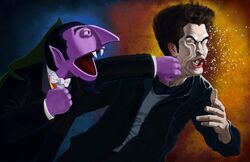  2boys count_von_count edward_cullen multiple_boys punching sesame_street twilight_(series) vampire 