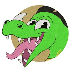  1:1 2017 dragon forked_tongue green_body green_scales headshot_portrait icon may825 mythological_creature mythological_scalie mythology open_mouth pink_tongue portrait scales scalie sharp_teeth simple_background solo teeth tongue tongue_out toony white_background 