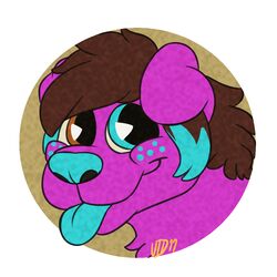  1:1 2017 canid canine canis cassmutt domestic_dog floppy_ears fur headshot_portrait icon mammal may825 pink_body pink_fur portrait solo toony 