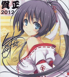  autographed miko mugenkidou open_shirt tomose_shunsaku 