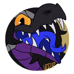  1:1 black_body black_scales dragon headshot_portrait icon ki&#039;eruu may825 mythological_creature mythological_scalie mythology portrait purple_body purple_scales scales scalie solo toony 