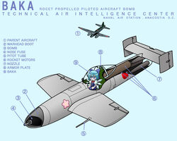  :3 aircraft airplane bad_id bad_pixiv_id bomb bomber cherry_blossoms circled_9 cirno cross_section english_text engrish_text explosive female g4m glider insult military military_vehicle ohka_(weapon) parody photoshop_(medium) ranguage rocket romaji_text simple_background solo touhou vehicle_focus world_war_ii yasu_(defcon-1) 