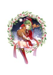  absurdres alternate_costume alternate_hairstyle bell belt blush boots bow braid capelet christmas commentary_request dress female front_braid full_body full_moon fur_trim green_eyes green_hair hair_ribbon hairbow hat highres holly jiji_(381134808) kagiyama_hina long_hair looking_at_viewer moon open_mouth plaid plaid_dress red_dress red_footwear reindeer ribbon santa_hat sitting smile snow solo stuffed_animal stuffed_toy teddy_bear touhou transparent_background tree 