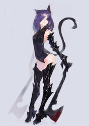  animal_ears blood manase nekomimi tail thighhighs weapon 