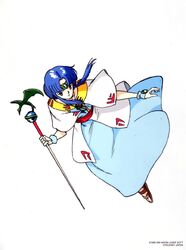  90s bangs blue_eyes dress female game looking_at_viewer mugen_senshi_valis nec official_art official_artwork oldschool pc_engine sidelocks simple_background solo telenet_japan valna very_long_hair white_background 