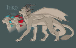  ambiguous_gender dragon dyed_fur fangs felid feral frostwyrm102 fur green_eyes horn hybrid mammal mixed_media model_sheet mythological_creature mythological_scalie mythology quadruped sabertooth_(anatomy) scalie simple_background solo tail tail_tuft tan_body tan_fur tawny_fur teeth text tuft wings 