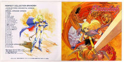  alternate_hair_length ares_(brandish) armor bikini_armor blonde_hair blue_armor brandish_(video_game) cape cleavage dela_delon dragon falcom knight looking_at_viewer navel pauldrons sorceress staff sword traditional_media watercolor yuuki_nobuteru 