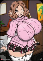  absurd_res alternate_species anthro atlus big_breasts bovid bra_lines breasts caprine clothed clothing digital_media_(artwork) female goat haru_okumura hi_res huge_breasts looking_at_viewer mammal megami_tensei megami_tensei_persona persona_(series) persona_5 sega solo wide_hips zak_hitsuji 