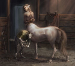  anthro blacksmith boards bondage bondage bound branding_iron canid canine canis centaur corral difftil digital_media_(artwork) equid equid_taur equine european_mythology fantasycreature glowing greek_mythology hammer hi_res horse horseshoe humanoid_taur ignifer male mammal mammal_taur mythology mythologyart nails realistic saddle sever shoeing slave stable taur tools wolf 