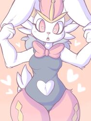  3:4 anthro avoid_posting bunny_costume cinderace clothing costume female generation_8_pokemon heart_eyes heart_symbol hi_res humanoid nintendo pokemon pokemon_(species) ribbons solo sweaterbrat 