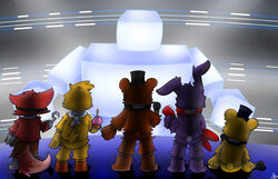  2016 adventure_bonnie_(fnaf) adventure_chica_(fnaf) adventure_foxy_(fnaf) adventure_freddy_(fnaf) adventure_golden_freddy_(fnaf) animatronic anthro avian bear bird canid canine chicken five_nights_at_freddy&#039;s five_nights_at_freddy&#039;s_world fox galliform gallus_(genus) group hi_res lagomorph leporid machine mammal phasianid rabbit robot saundveyvpay scott_cawthon scottgames 