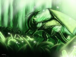  2014 4:3 claws day detailed_background digital_media_(artwork) dragon feral forest grass green_body green_scales green_theme horn membrane_(anatomy) membranous_wings mythological_creature mythological_scalie mythology outside plant scales scalie shadownight456 solo tail tree wings 