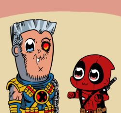  2boys :3 animated animated animification bkub_(style) cable_(marvel) deadpool deadpool_(series) deadpool_2 ei_ei_okotta? hungyu marvel multiple_boys parody poptepipic saliva style_parody x-men 