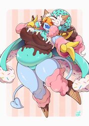  absurd_res asian_mythology belly big_breasts blue_body blue_skin blue_tongue breasts cape clothed clothing coni_(blargen69) curled_hair curvy_figure demon demon_humanoid dessert east_asian_mythology eating eyewear fat_rolls female food food_creature goggles hair hi_res horn huge_breasts humanoid ice_cream japanese_mythology leggings legwear looking_at_viewer mythology navel nzuuure one_eye_closed oni overweight ponytail simple_background slightly_chubby solo spade_tail sprinkles sprinkles_on_breasts sprinkles_on_cape sprinkles_on_clothing supervillain tail thick_thighs tight_clothing tongue tongue_out voluptuous wide_hips wink yokai yokai_love_you! 