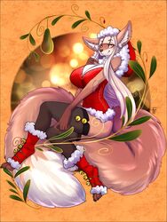  2017 3:4 anthro barefoot bent_arm bent_legs big_breasts big_ears breasts canid canine cheek_tuft chest_tuft christmas claws cleavage clothed clothing crossed_legs extended_arm eyelashes facial_tuft feet female fennec_fox firetally foot_on_own_tail foot_on_tail fox fruit_tree hand_on_leg hand_on_own_leg hand_on_own_thigh hand_on_thigh hi_res hindpaw holidays huge_breasts inner_ear_fluff leg_tucked_under legwear loyse mammal paws pear_tree plant raised_hand sitting sitting_on_tail solo stockings toe_claws toes touching_leg touching_own_leg touching_own_thigh touching_thigh tree true_fox tucked_arm tuft 