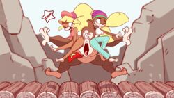  16:9 2018 2d_animation animated anthro ape blonde_hair blush bottomwear brown_body brown_fur clothed clothing crop_top depth_of_field diives dixie_kong donkey_kong_(character) donkey_kong_(series) english_text feet female frame_by_frame fully_clothed fur group hair haplorhine hat headgear headwear long_hair male mammal midriff monkey muscular muscular_male necktie nintendo open_mouth panties pants picking_nose ponytail primate shirt short_playtime smile text tiny_kong toes toony topwear underwear violence widescreen 