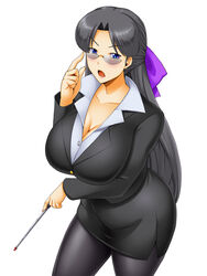  black_hair breasts female kawanuma_uotsuri large_breasts open_mouth solo 