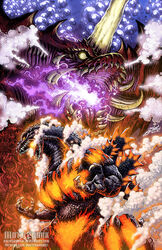  bubbles burning_godzilla destoroyah energy epic giant_monster glowing godzilla godzilla_(series) kaiju_samurai kaijuu monster no_humans smoke toho_(film_company) water 