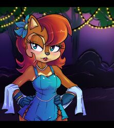  2018 anthro archie_comics auntymoira breasts chipmunk cleavage clothed clothing digital_media_(artwork) eyebrows eyelashes female fur ground_squirrel hair hi_res jewelry long_hair mammal piercing portrait rodent sally_acorn sciurid sega solo sonic_the_hedgehog_(archie) sonic_the_hedgehog_(comics) sonic_the_hedgehog_(series) teeth 