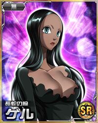  black_hair breasts card_(medium) female female gell_(hunter_x_hunter) hunter_x_hunter large_breasts long_hair 