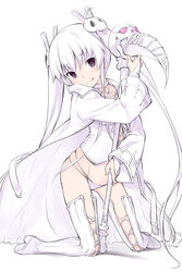  :p boots bridal_gauntlets choker commentary_request cross-laced_footwear female full_body hair_ornament jacket kneeling long_hair memento_(sennen_sensou_aigis) no_pants panties purple_eyes rabbit_hair_ornament sakumo_(karatama) scythe sennen_sensou_aigis skull skull_hair_ornament spot_color thigh_boots thighhighs tongue tongue_out twintails underwear very_long_hair 