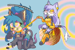  all_fours anthro apathy_the_cat auntymoira biped breasts clothed clothing duo ear_piercing english_text eulipotyphlan eyebrows eyelashes fan_character felid female fully_clothed fur hair hedgehog leash legwear long_hair mammal mind_control piercing purity_the_hedgehog ringed_eyes sega sitting sonic_the_hedgehog_(series) teeth text tongue tongue_out 