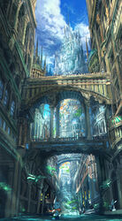  2016 amazing_background ambiguous_gender anthro arch art_nouveau bottomwear castle city cityscape clothed clothing cloud crowd day detailed detailed_background digital_media_(artwork) digital_painting_(artwork) dragon fantasy feral fish fishing flying fur green_body green_scales group hi_res holding_animal holding_object horn kemono lagomorph leporid light male mammal marine mythological_creature mythological_scalie mythology open_mouth outside partially_submerged pippi913 plant rabbit red_eyes river scales scalie scenery_porn scenic_view shorts sitting sky standing street_lamp sunlight topless tower tree water white_body white_fur window wings 