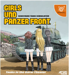  3girls anteater caterpillar_tracks commentary_request cover fake_cover flag game_console girls_und_panzer hasegawa_takemitsu highres military military_uniform military_vehicle momogaa_(girls_und_panzer) motor_vehicle multiple_girls nekonyaa_(girls_und_panzer) ooarai_military_uniform outdoors panzer_front photoshop_(medium) piyotan_(girls_und_panzer) sega_dreamcast tank type_3_chi-nu uniform white_flag 