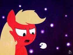  2017 applejack_(mlp) crossover duo equid female feralroku friendship_is_magic hallucination hasbro mammal my_little_pony parody purple_background samurai_jack samurai_jack_(character) simple_background 