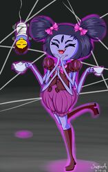  absurd_res ambiguous_gender animal_humanoid arachnid arachnid_humanoid arthropod arthropod_humanoid boots clothing female footwear frisk_(undertale) hi_res human humanoid mammal mehdrawings muffet smile solo spider spider_humanoid undertale undertale_(series) 