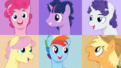  16:9 applejack_(mlp) equid equine fluttershy_(mlp) friendship_is_magic ftm_crossgender group hair hasbro hi_res horn horse male mammal mane_six_(mlp) my_little_pony mythological_creature mythological_equine mythology nolycs pinkie_pie_(mlp) pony rainbow_dash_(mlp) rarity_(mlp) rule_63 smile twilight_sparkle_(mlp) unicorn widescreen 