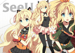  eunram ponytail seeu vocaloid wink 