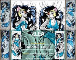  advertisement bed_sheet bedding clothing crown dakimakura dakimakura_design daphne_lage distracting_watermark dress female hair headgear klea long_hair long_tail mammal mustelid pillowcase solo tail underwear watermark 