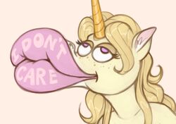  2024 adora_(marsminer) anthro equid equine female horn hyper hyper_lips lips mammal marsminer mythological_creature mythological_equine mythology solo text thick_lips unicorn 