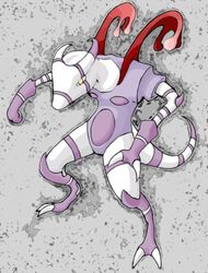  2009 ambiguous_gender anthro claws fakemon fan_character grey_background kalnareff nintendo nude pokemon pulsargon purple_body purple_skin red_body red_skin simple_background solo tail toe_claws unknown_species white_body white_skin yellow_eyes 