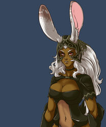  2015 5:6 animal_humanoid big_breasts breasts cleavage clothed clothing female final_fantasy final_fantasy_xii fran_(final_fantasy) hi_res humanoid lagomorph lagomorph_humanoid mammal mammal_humanoid navel plagueofgripes solo square_enix viera 