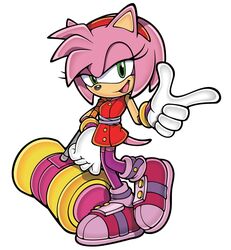  amy_rose animal_nose bad_id bad_pixiv_id bracelet commentary_request eyelashes female finger_gun furry furry_female gloves green_eyes hairband hammer headband highres jewelry looking_at_viewer official_style parody pink_fur pink_hair rasein red_hairband sarashi shoes sleeveless sneakers sonic_(series) sonic_boom_(series) style_parody thighhighs toy_hammer uekawa_yuji_(style) white_gloves 